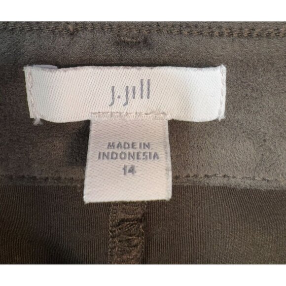 J. Jill Womens Faux Suede Pants Size 14 Soft Brown - Picture 2 of 10